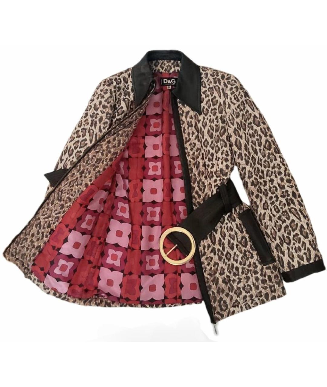 DOLCE&GABBANA Коричневая полиэстеровая куртка, фото 3