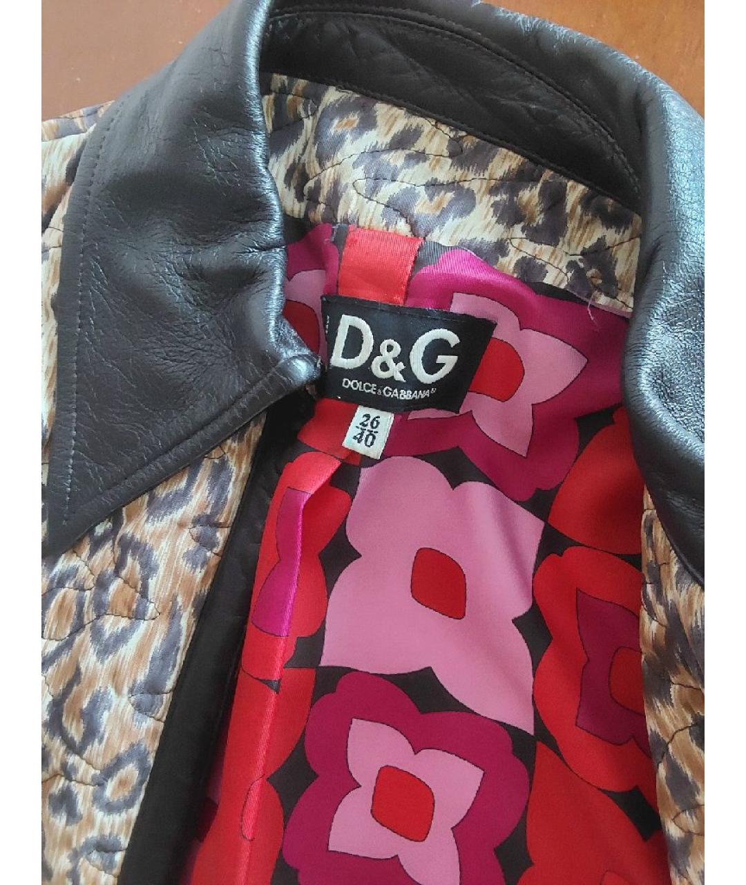 DOLCE&GABBANA Коричневая полиэстеровая куртка, фото 4