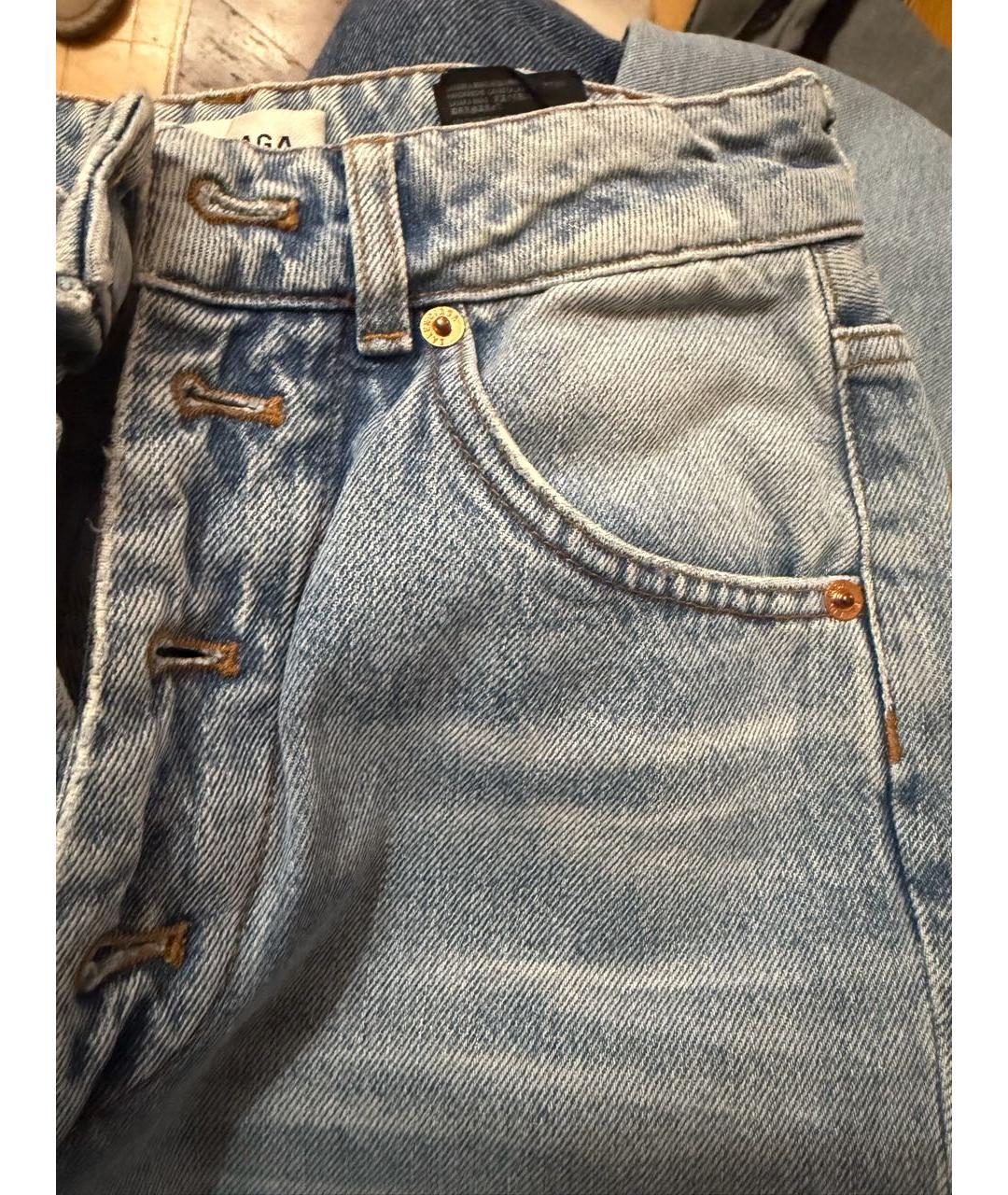 BALENCIAGA Голубые хлопковые джинсы слим, фото 4