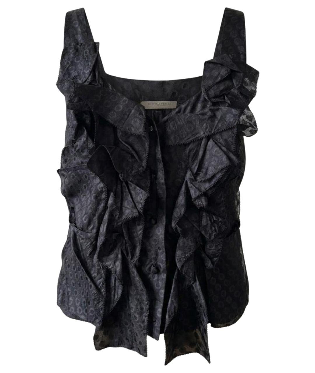 BOTTEGA VENETA Черная шелковая блузы, фото 1