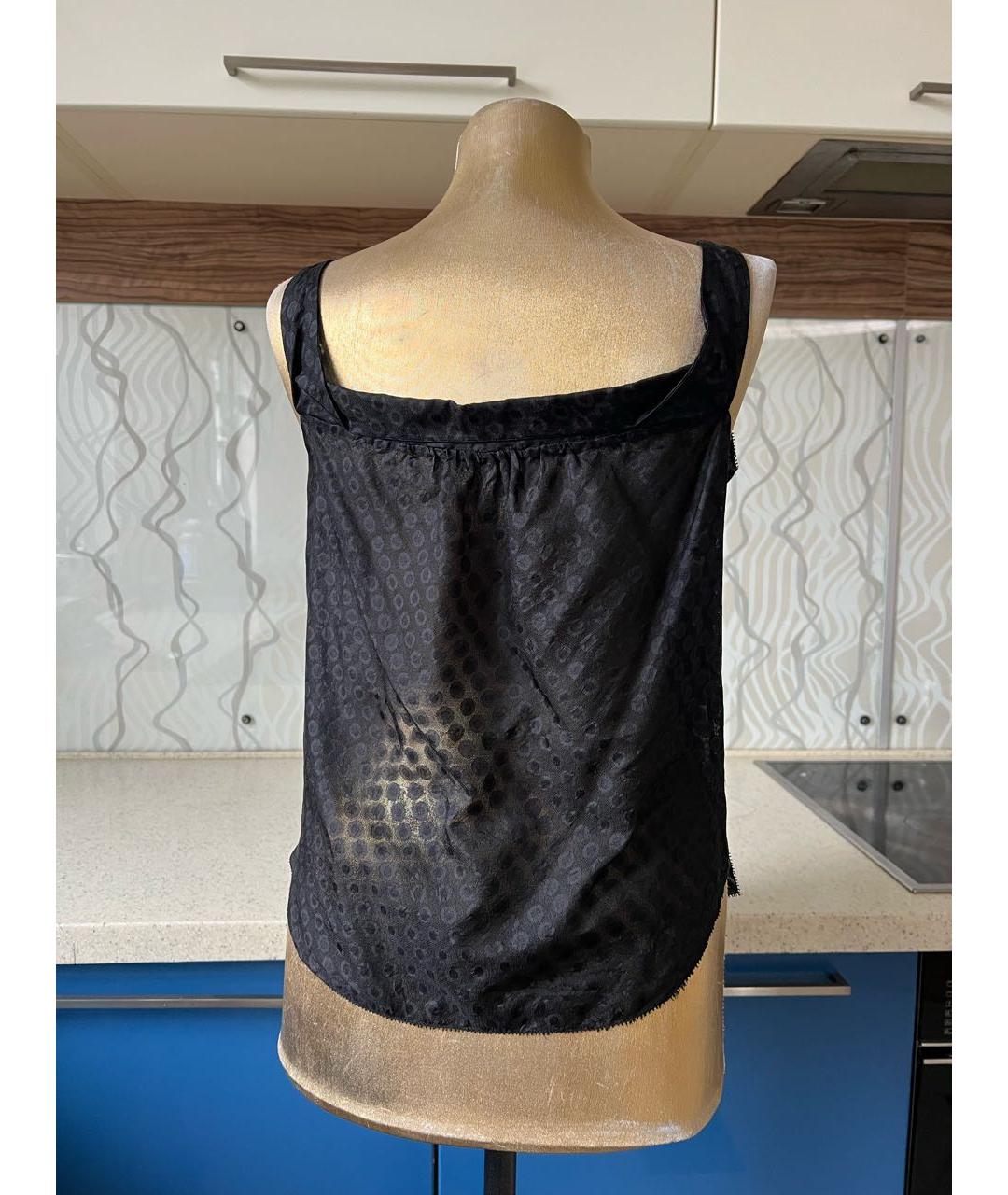 BOTTEGA VENETA Черная шелковая блузы, фото 2