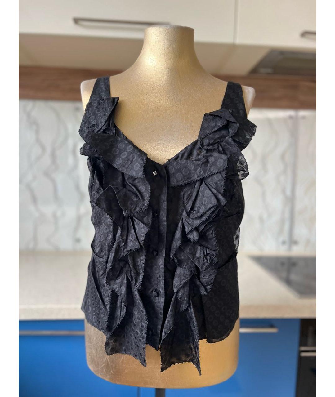 BOTTEGA VENETA Черная шелковая блузы, фото 5