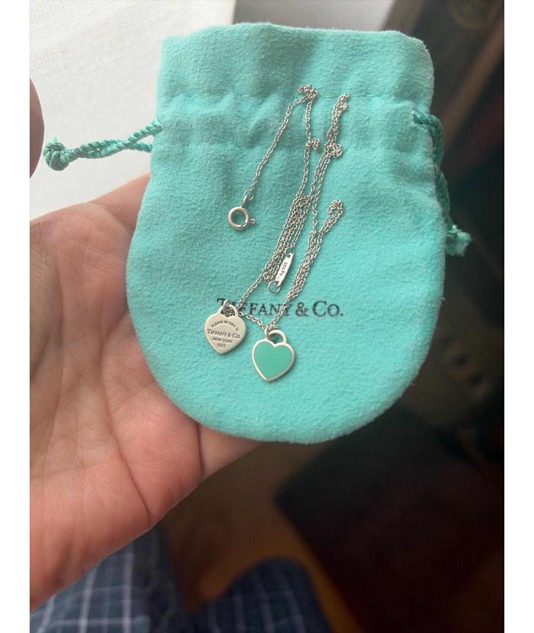 TIFFANY&CO Бирюзовая серебряная подвеска, фото 5