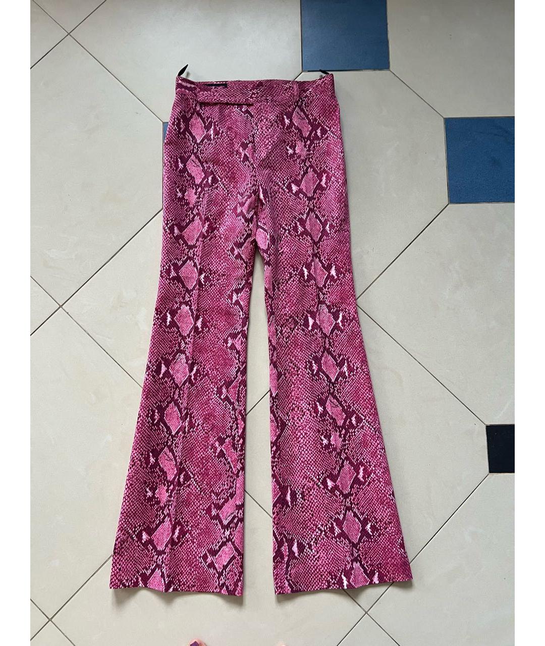 GUCCI Фуксия хлопковые брюки широкие, фото 6