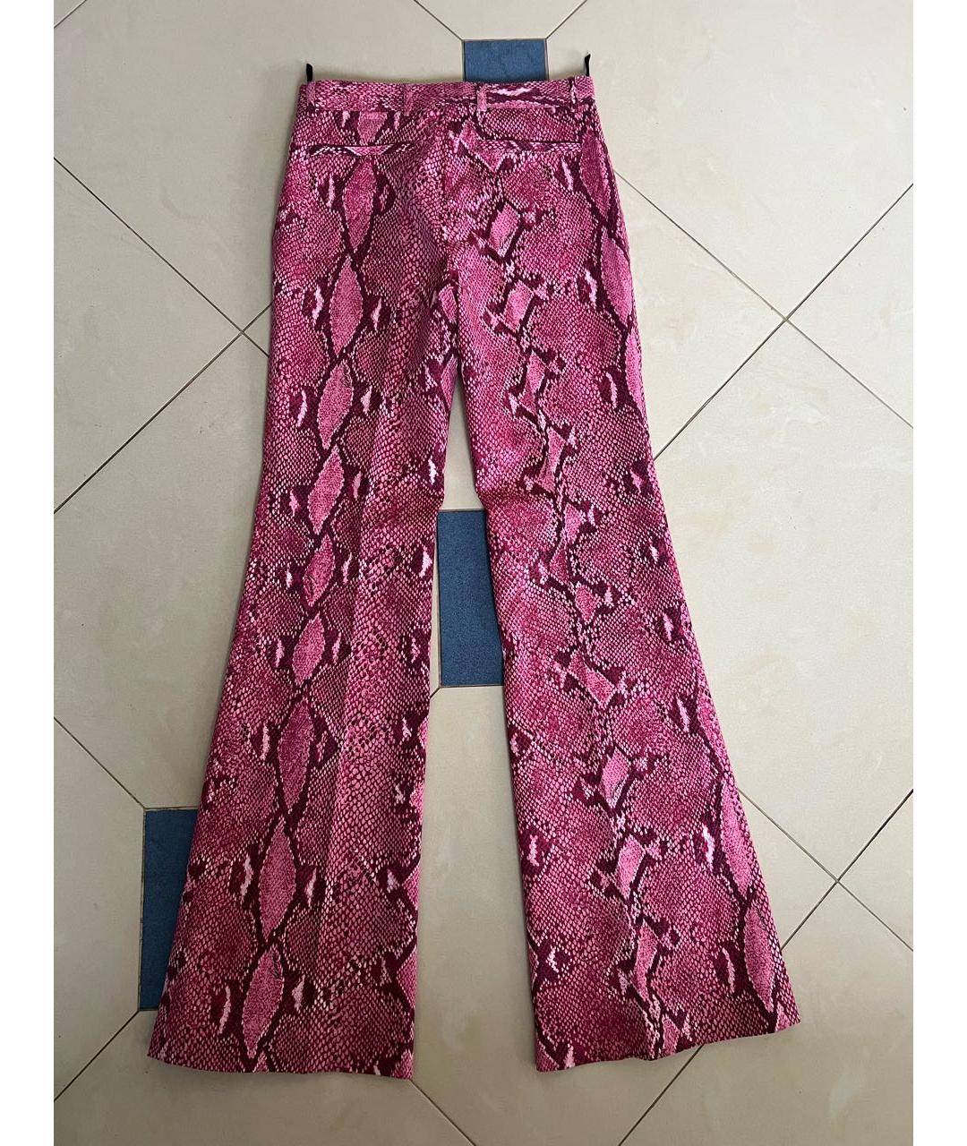 GUCCI Фуксия хлопковые брюки широкие, фото 2
