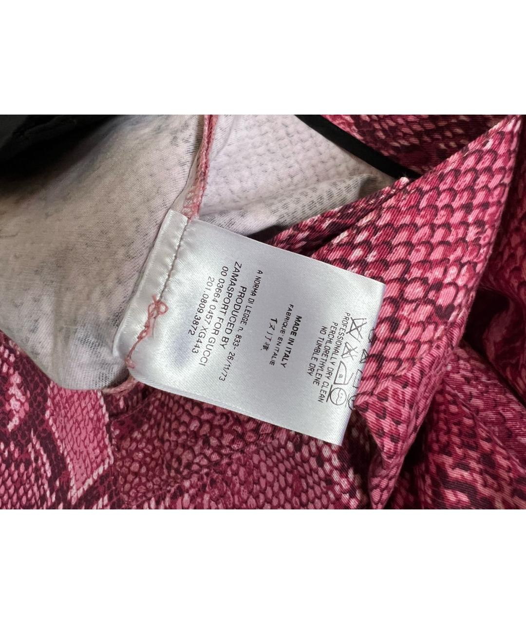 GUCCI Фуксия хлопковые брюки широкие, фото 4
