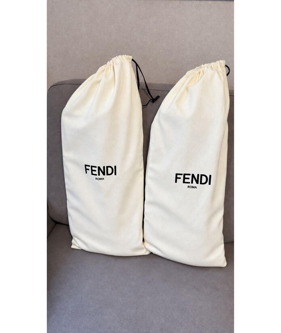 FENDI Черные кожаные сапоги, фото 8