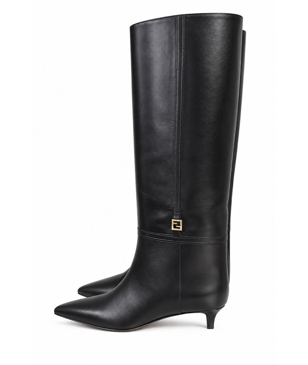FENDI Черные кожаные сапоги, фото 9