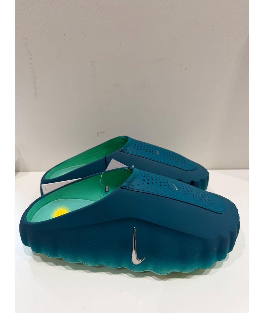 NIKE Зеленые резиновые шлепанцы, фото 6