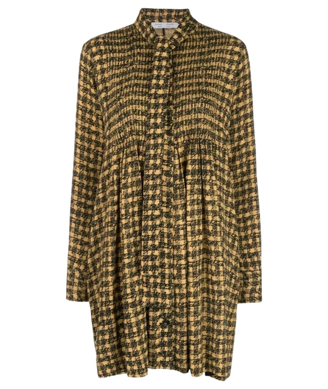 PROENZA SCHOULER Горчичное вискозное повседневное платье, фото 1