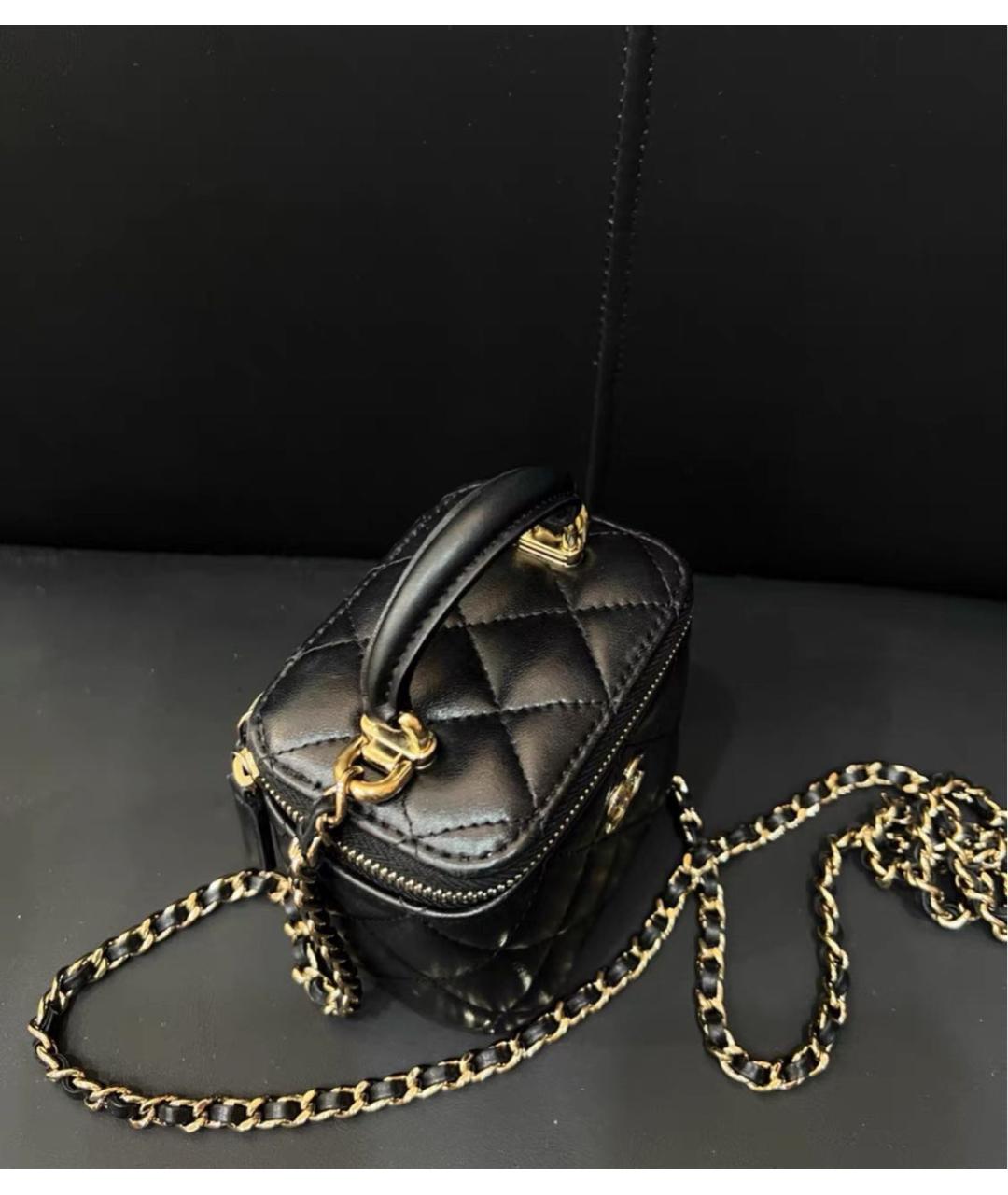 CHANEL Черная кожаная сумка через плечо, фото 3