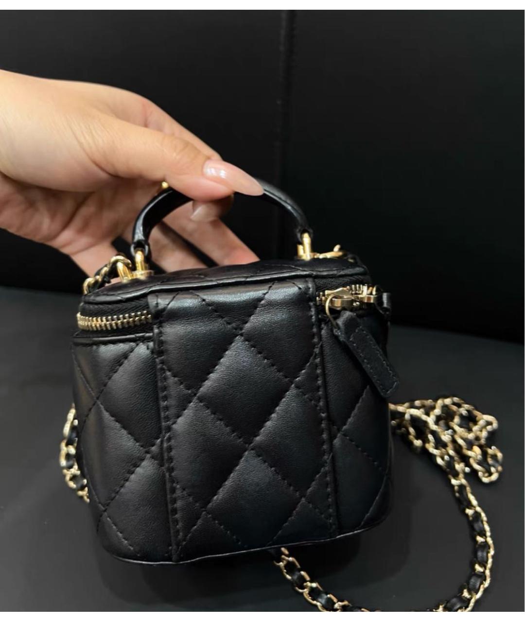 CHANEL Черная кожаная сумка через плечо, фото 4
