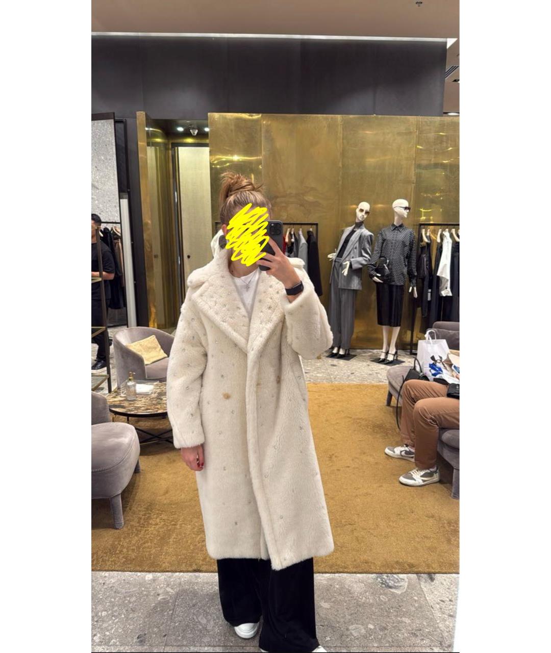 MAX MARA Белая меховая шуба, фото 6