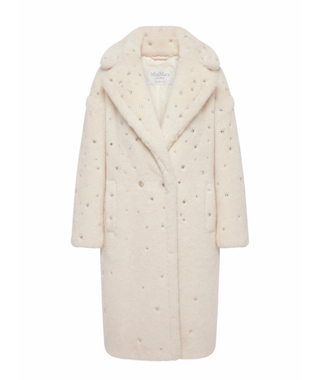 MAX MARA Белая меховая шуба, фото 1