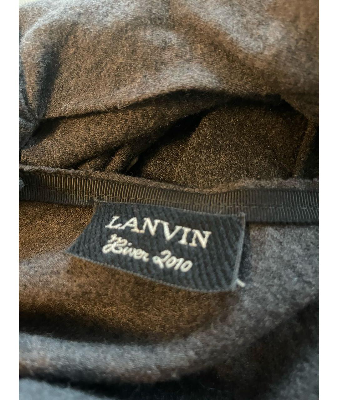LANVIN Серое шерстяное повседневное платье, фото 5