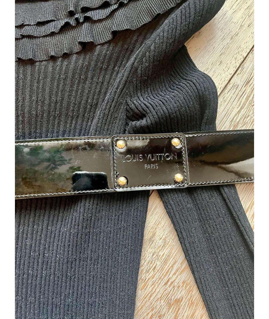LOUIS VUITTON Черное вискозное повседневное платье, фото 3