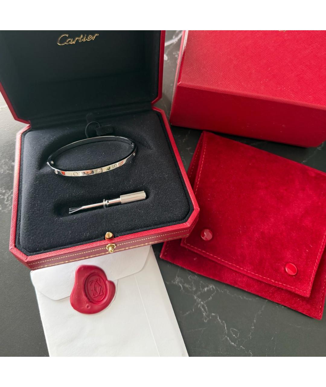 CARTIER Серебряный браслет из белого золота, фото 5