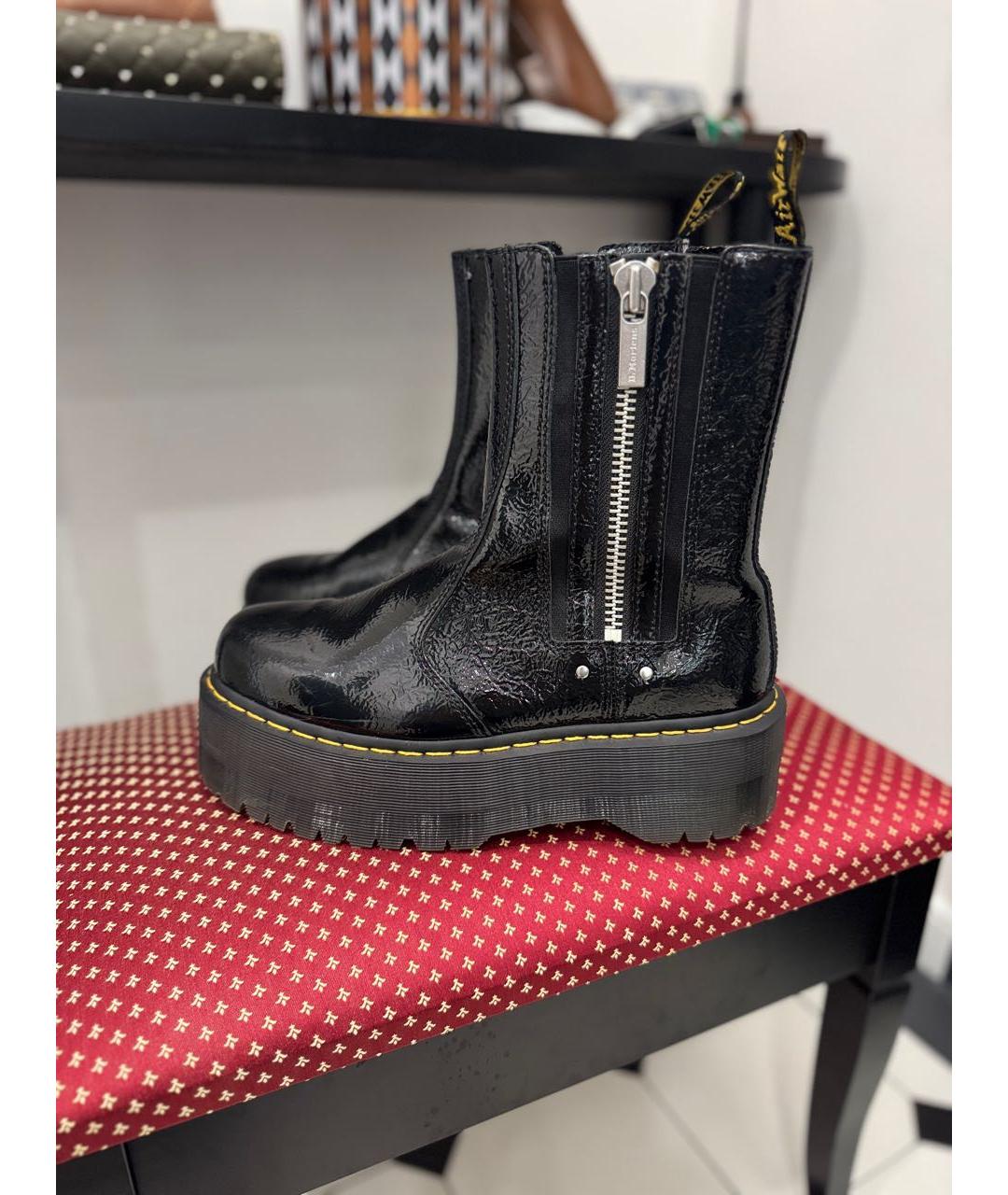 DR. MARTENS Черные кожаные ботинки, фото 7