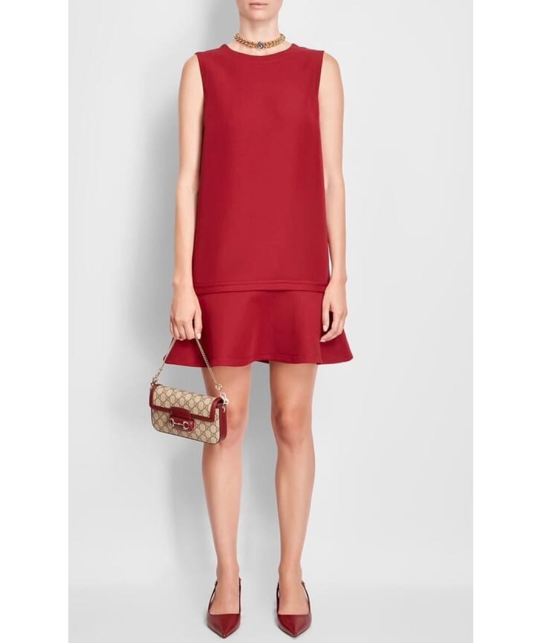 GUCCI Бордовое шелковое коктейльное платье, фото 2
