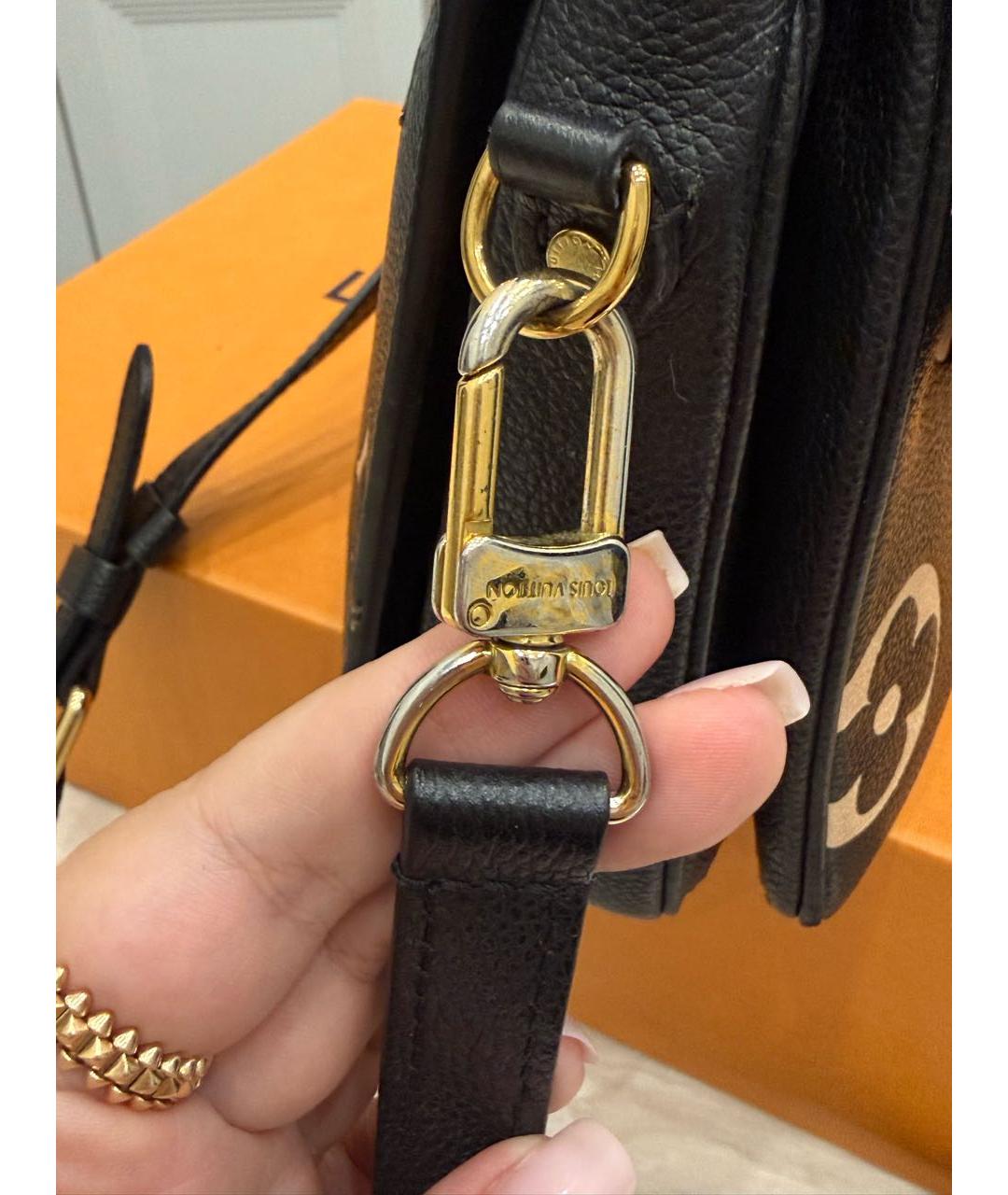 LOUIS VUITTON Черная кожаная сумка через плечо, фото 7