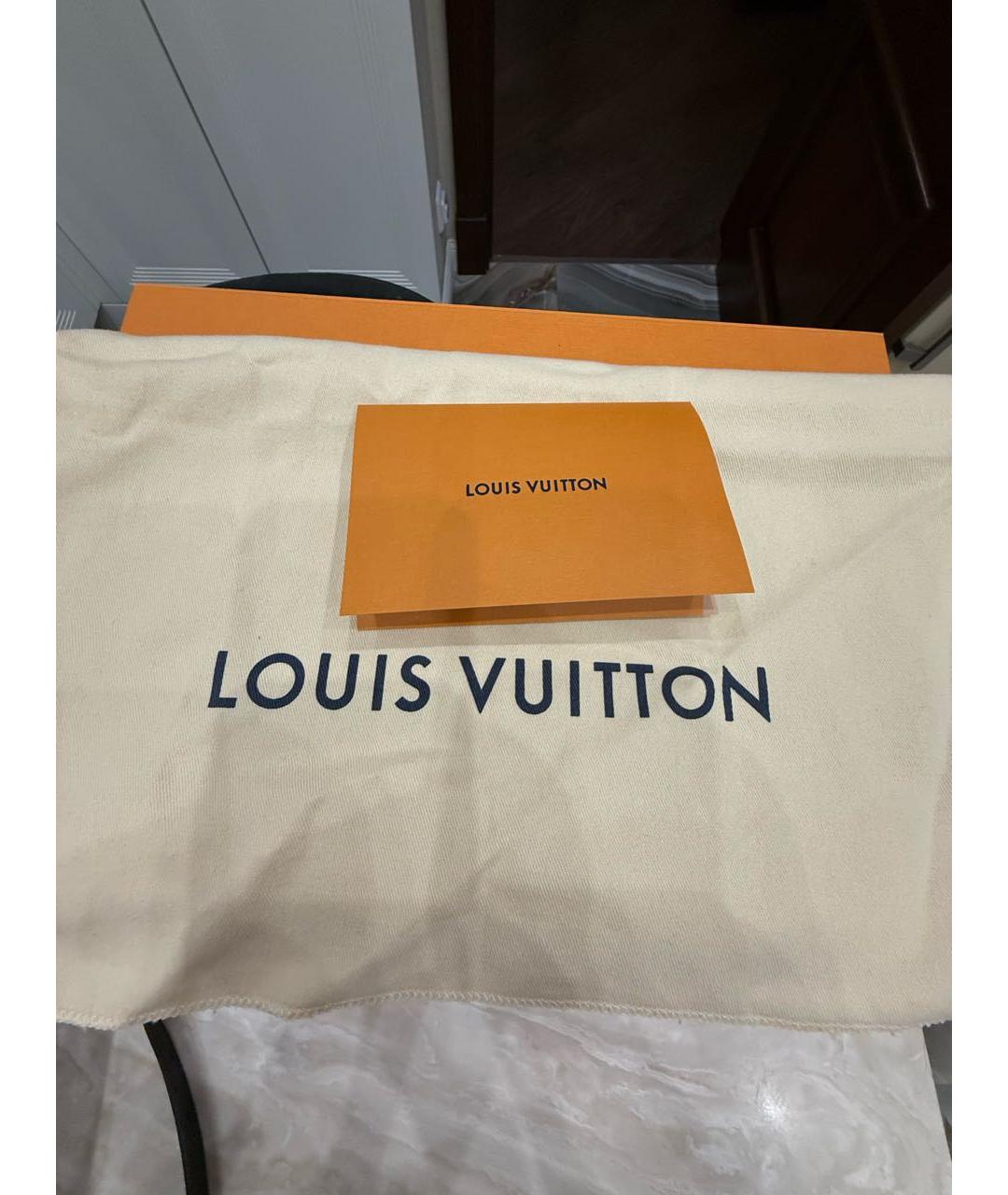 LOUIS VUITTON Черная кожаная сумка через плечо, фото 8