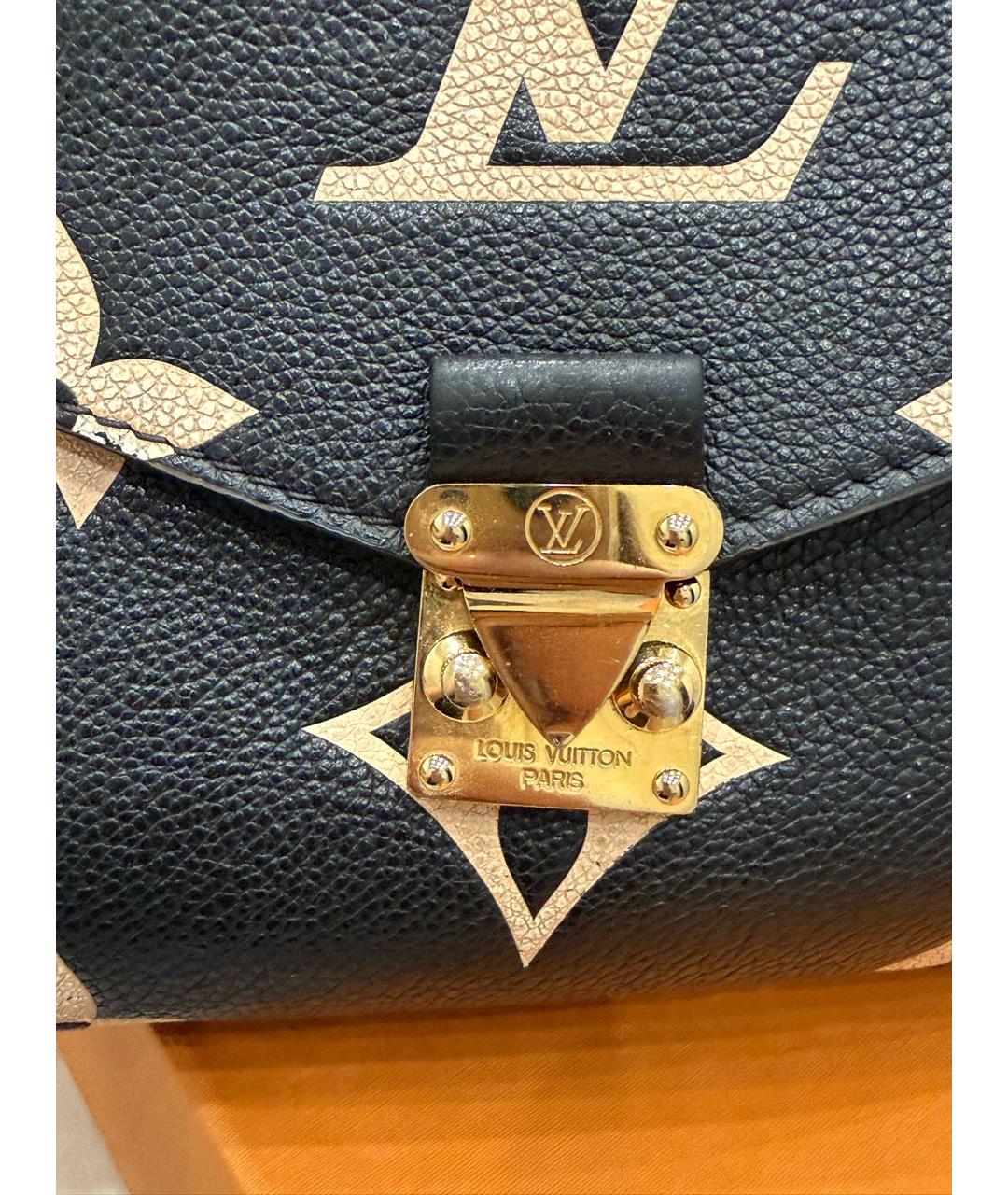 LOUIS VUITTON Черная кожаная сумка через плечо, фото 5