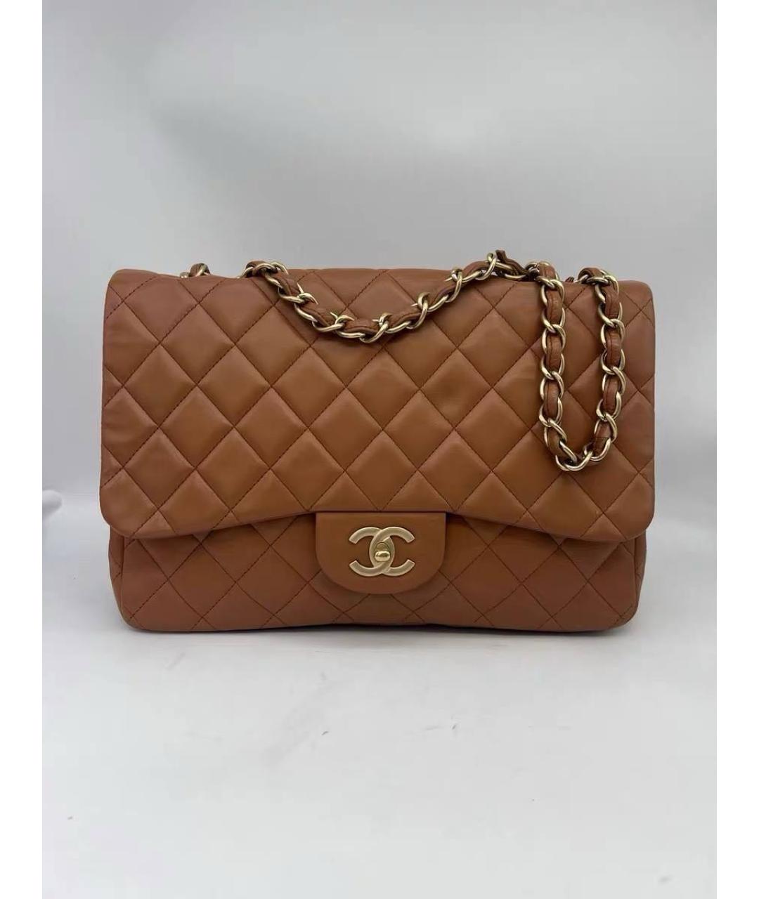 CHANEL Коричневая кожаная сумка через плечо, фото 9