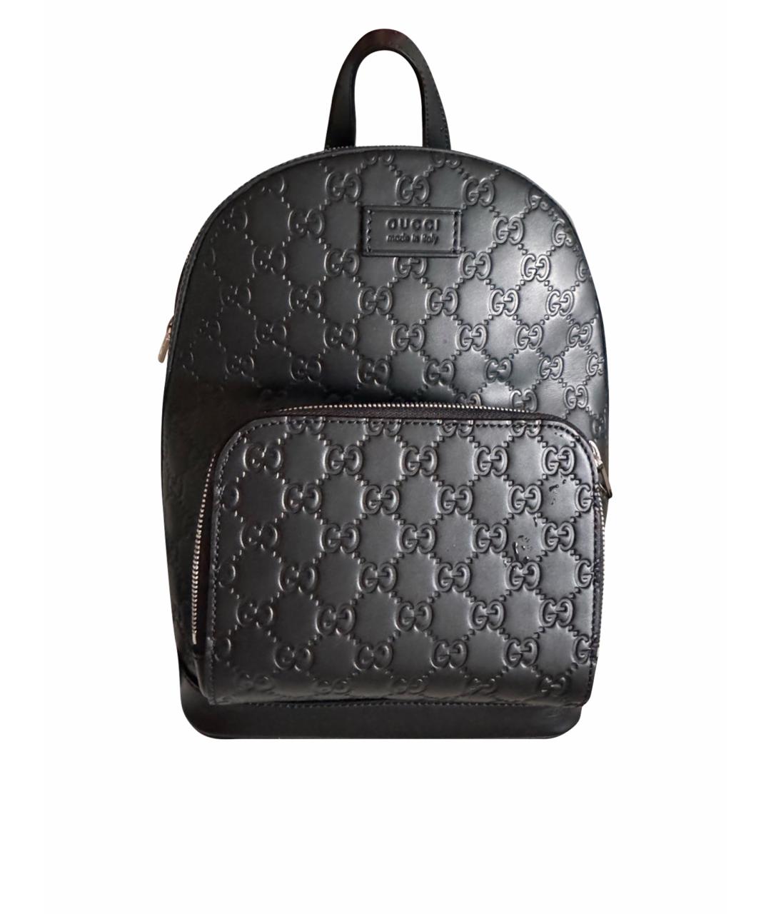 GUCCI Черный кожаный рюкзак, фото 1