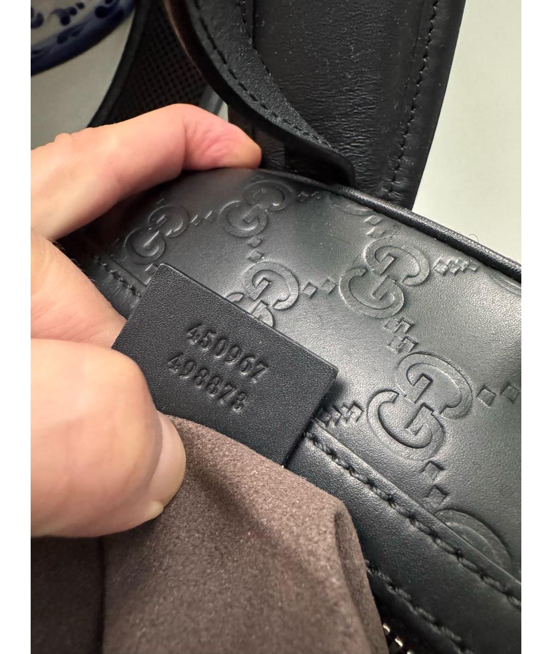 GUCCI Черный кожаный рюкзак, фото 4