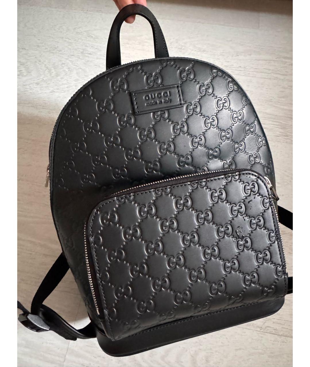 GUCCI Черный кожаный рюкзак, фото 6