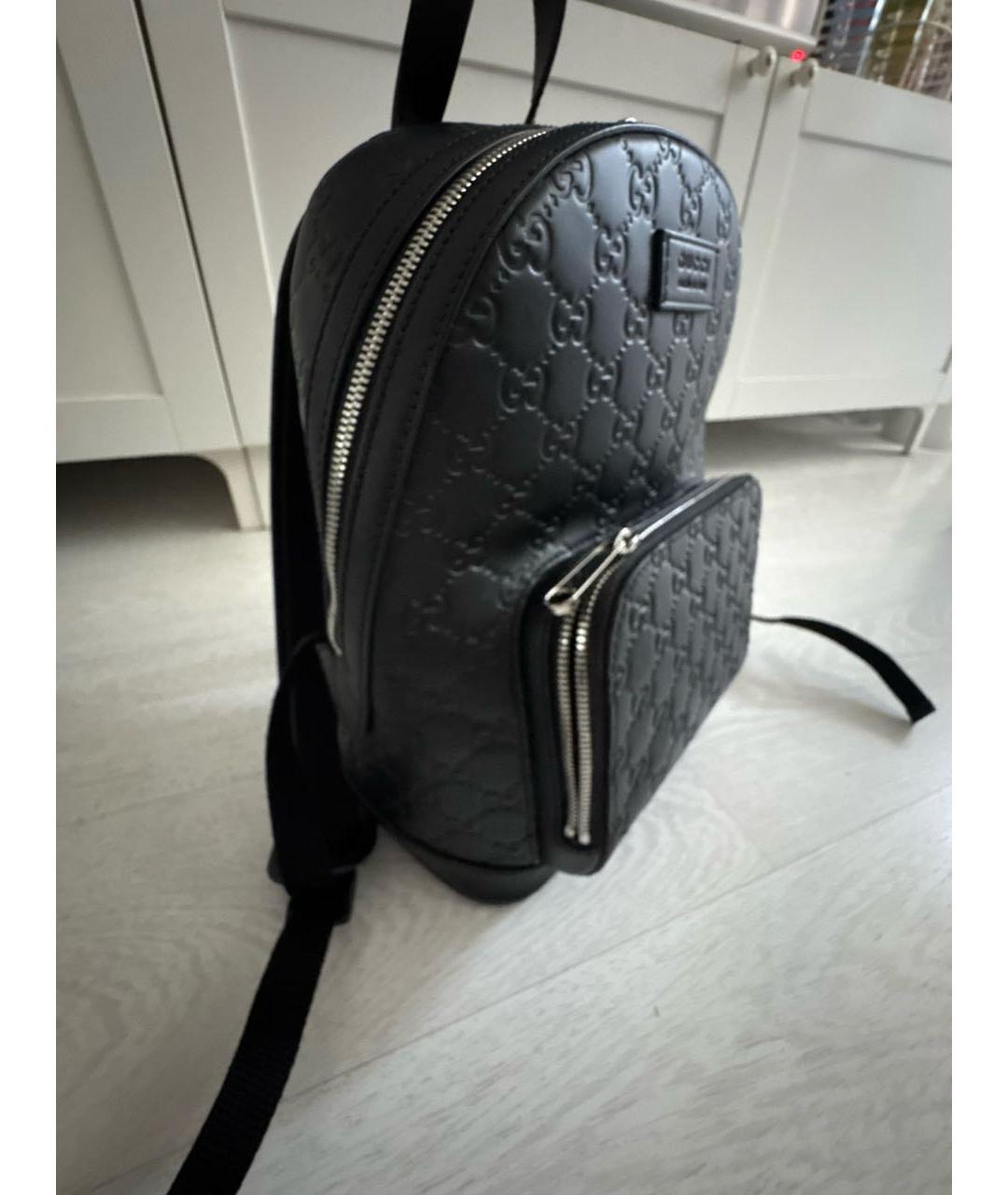 GUCCI Черный кожаный рюкзак, фото 2