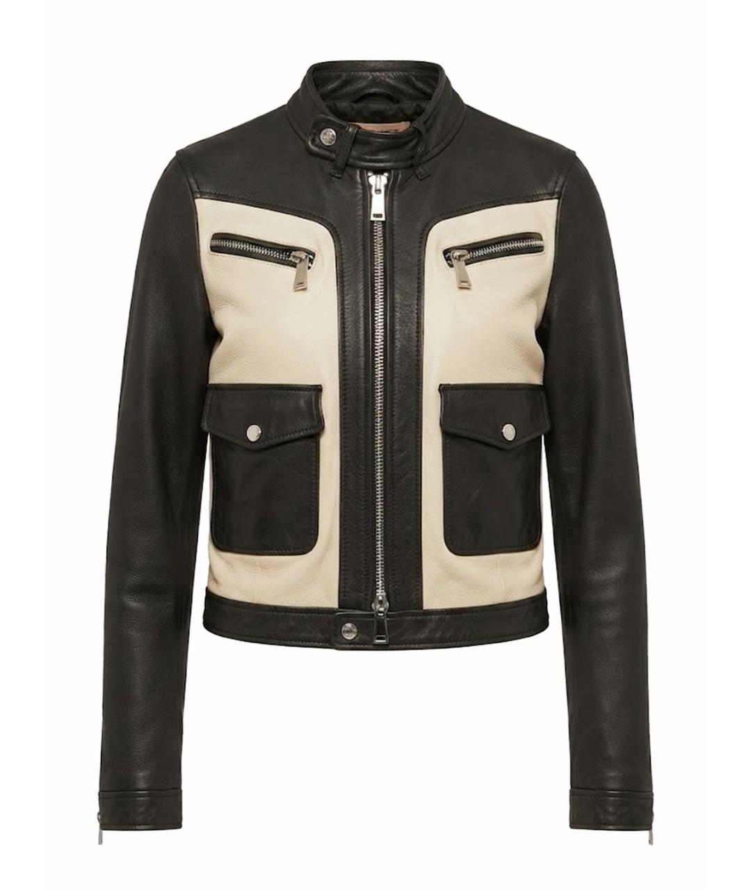DSQUARED2 Черная кожаная куртка, фото 1
