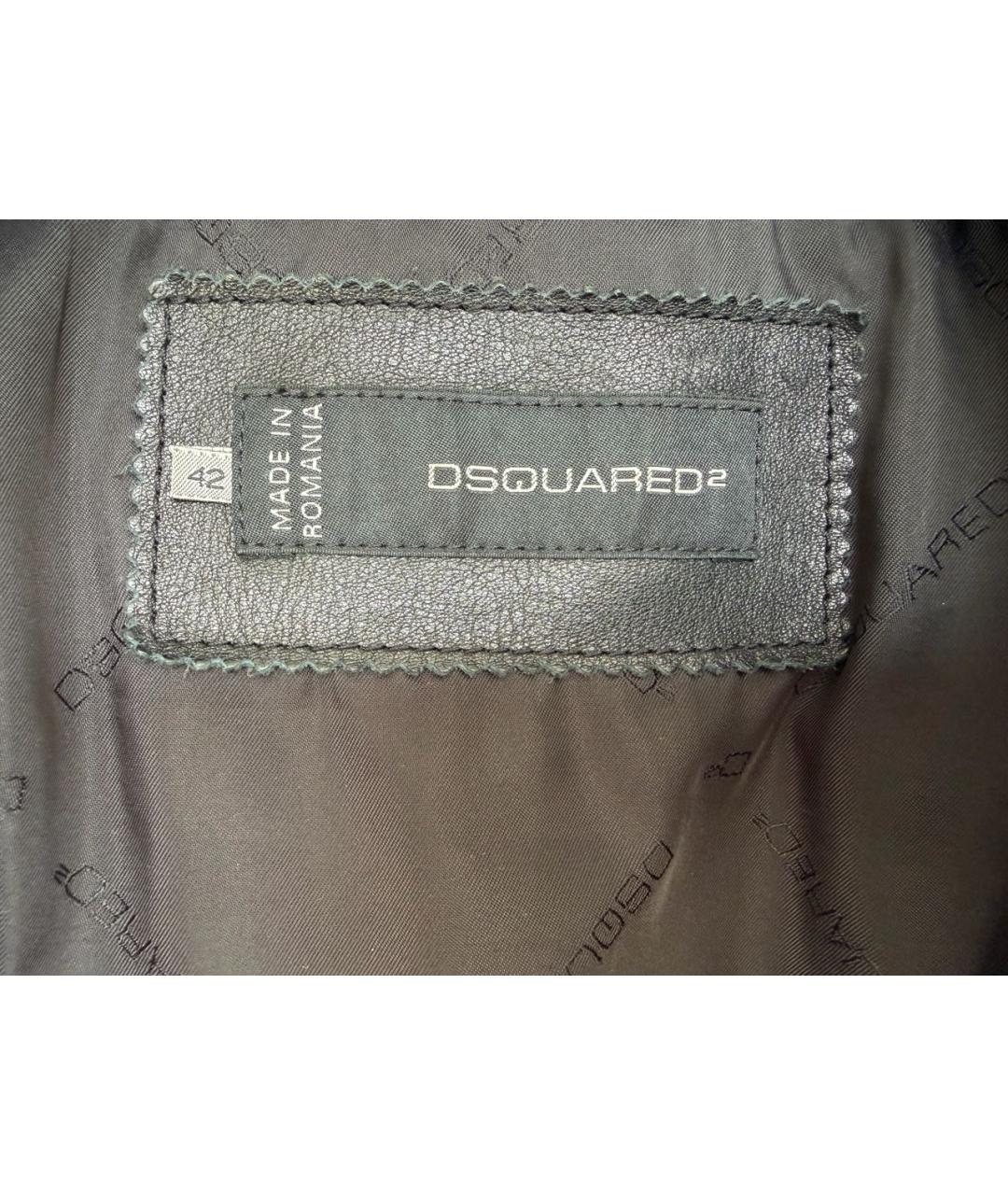 DSQUARED2 Черная кожаная куртка, фото 3