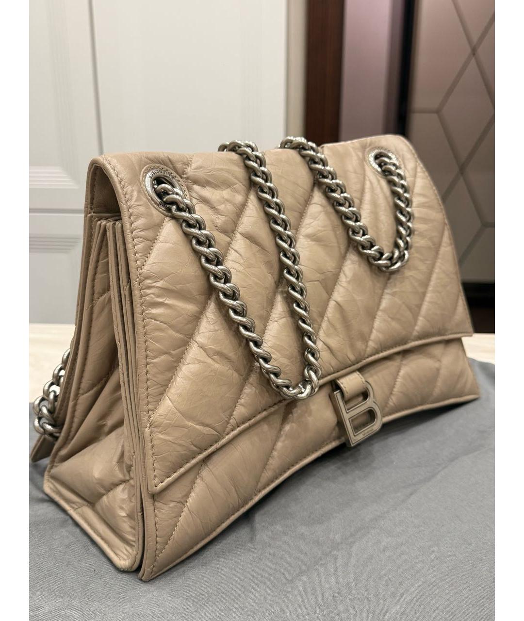 BALENCIAGA Бежевая кожаная сумка через плечо, фото 2