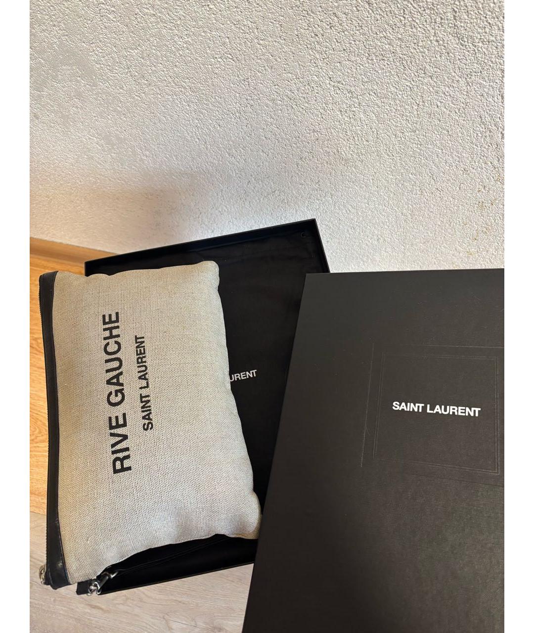 SAINT LAURENT Бежевая барсетка, фото 6