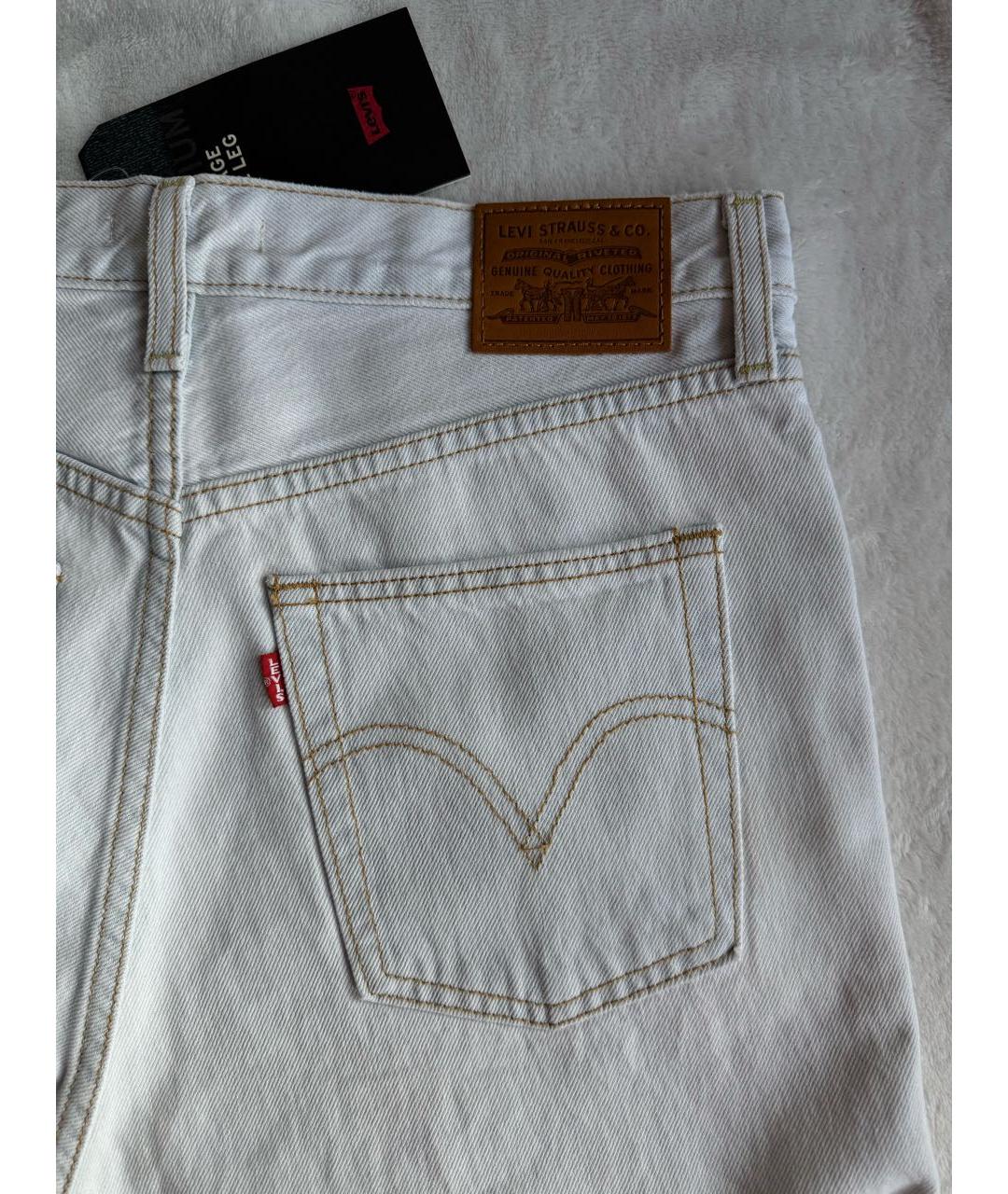 LEVI'S Белые хлопковые джинсы клеш, фото 3