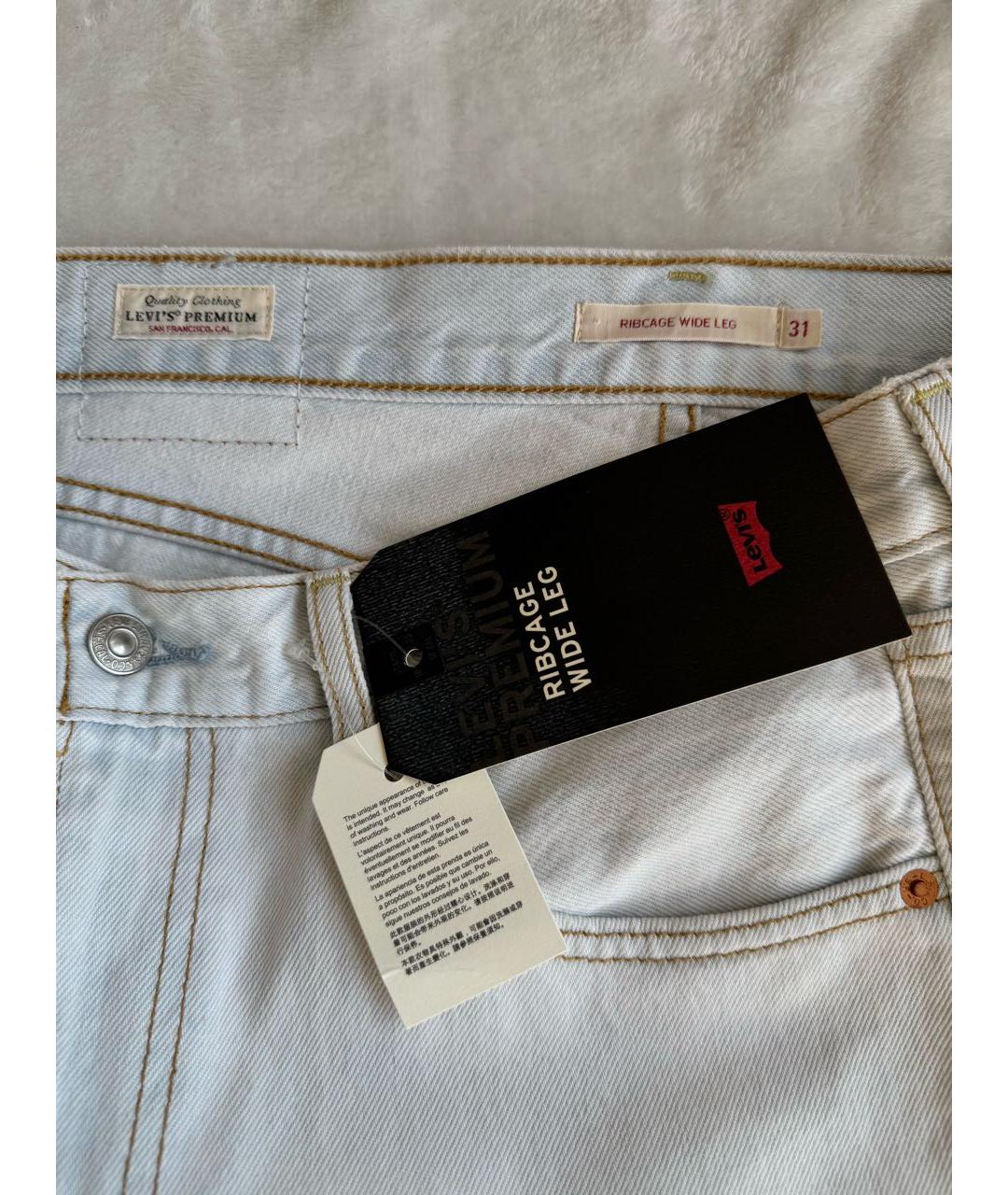 LEVI'S Белые хлопковые джинсы клеш, фото 4