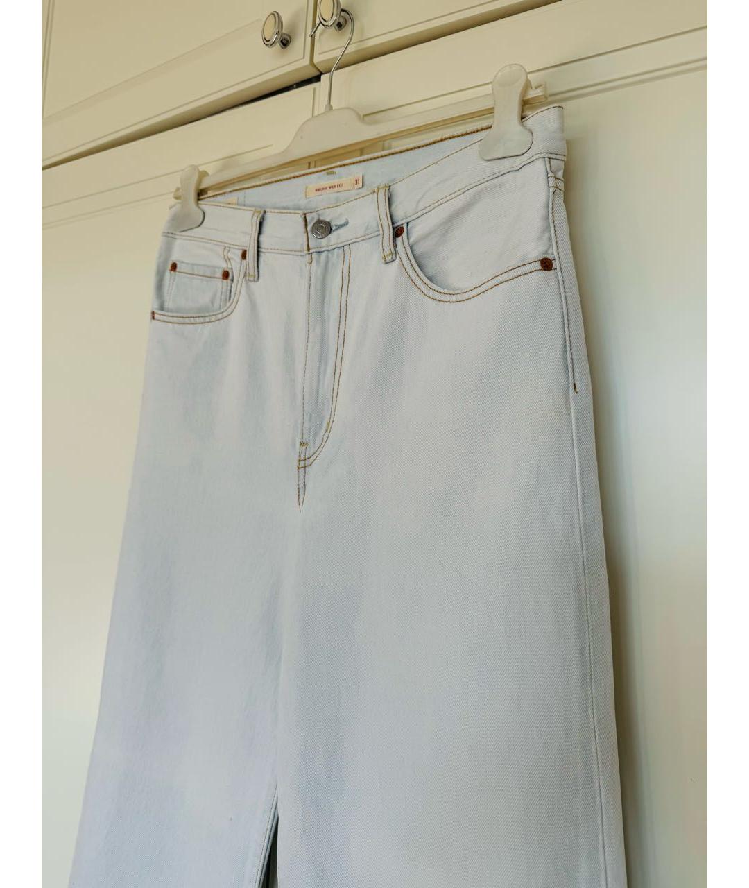 LEVI'S Белые хлопковые джинсы клеш, фото 2