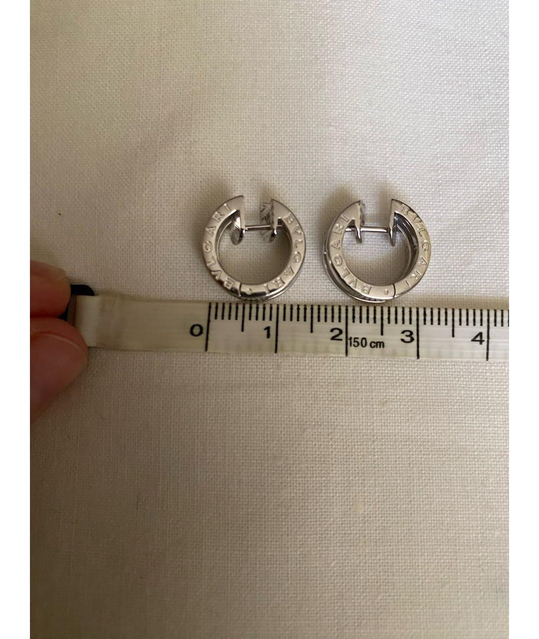 BVLGARI Серебряные серьги из белого золота, фото 7