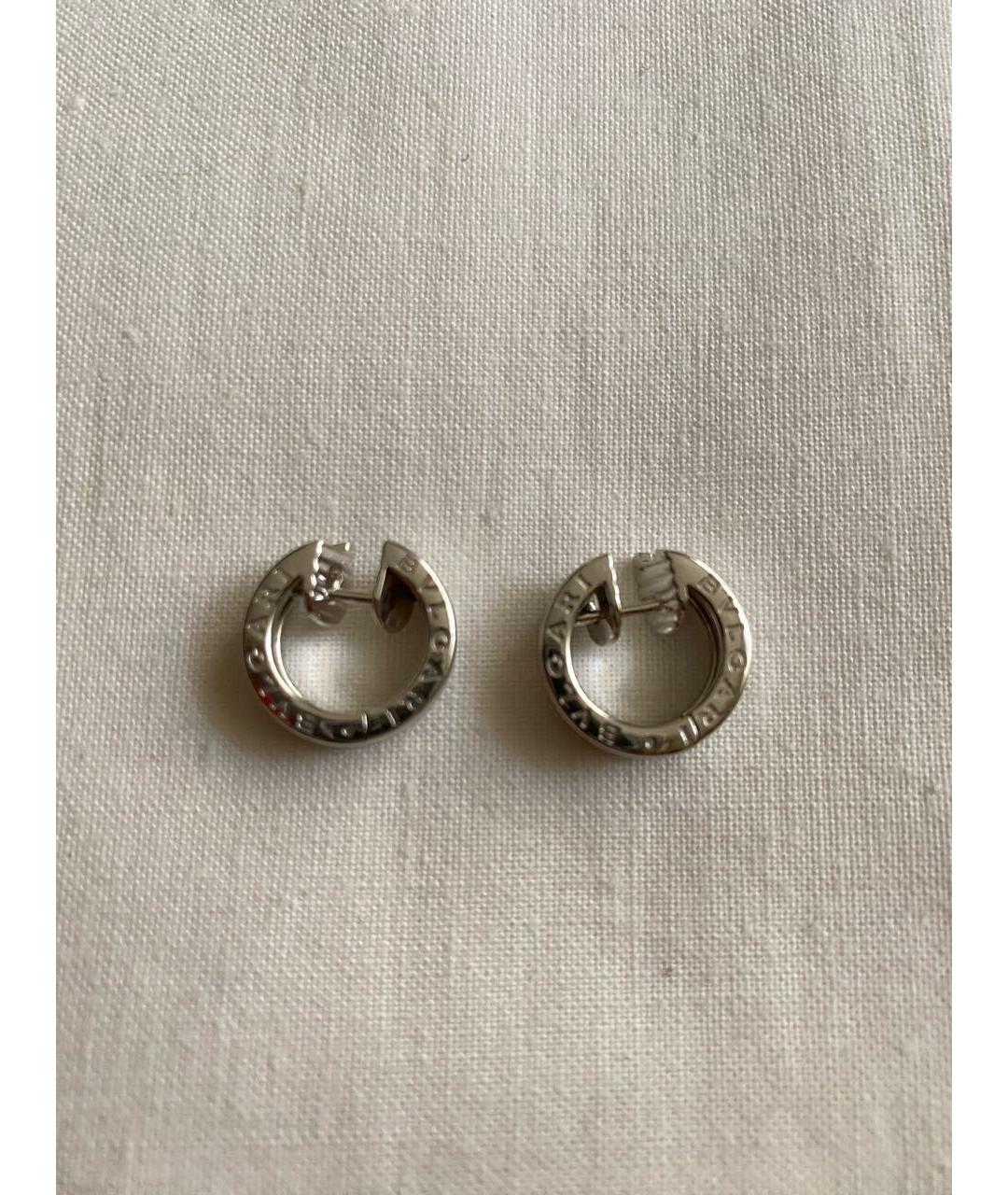 BVLGARI Серебряные серьги из белого золота, фото 2