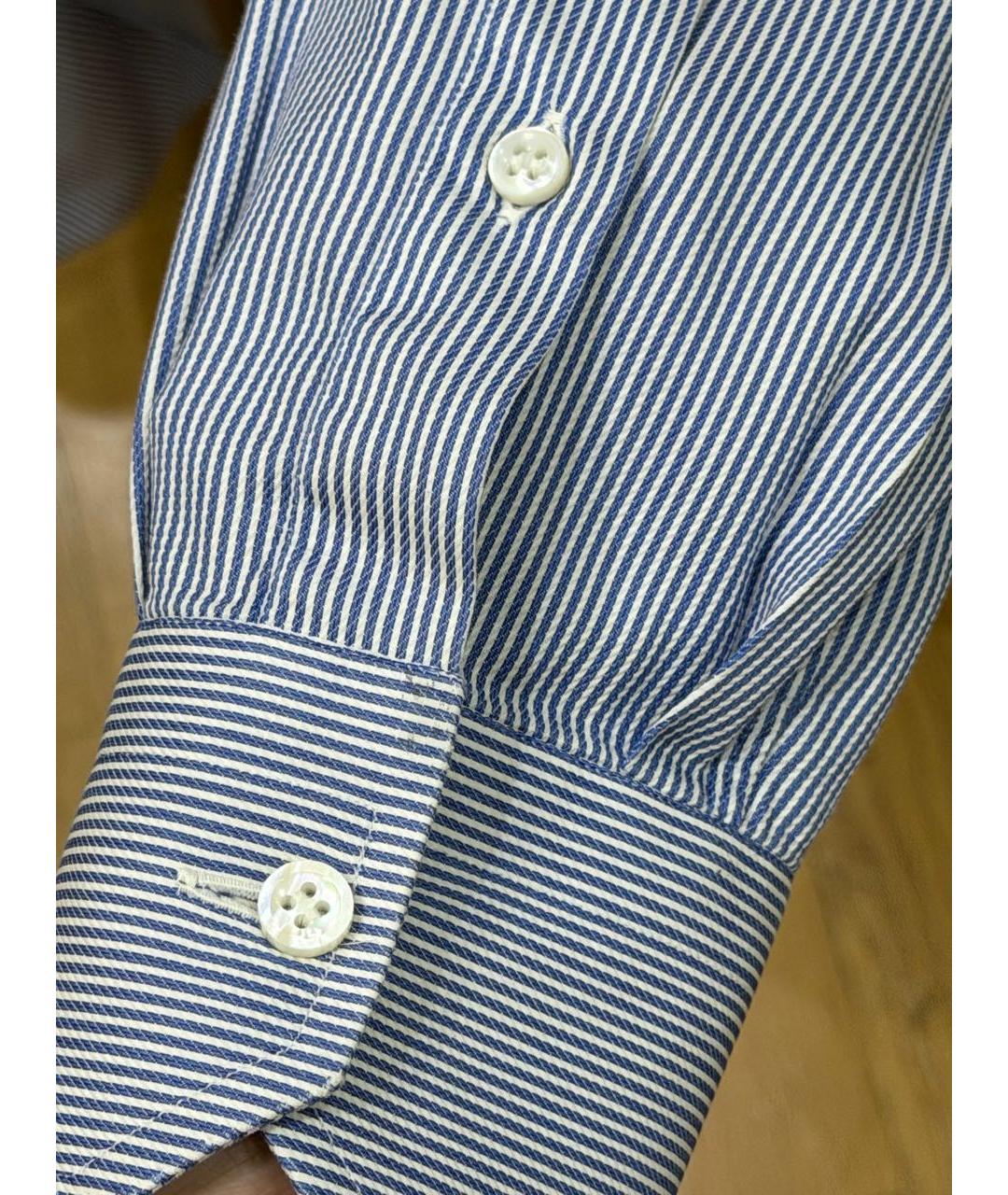 BRIONI Голубая хлопковая классическая рубашка, фото 7