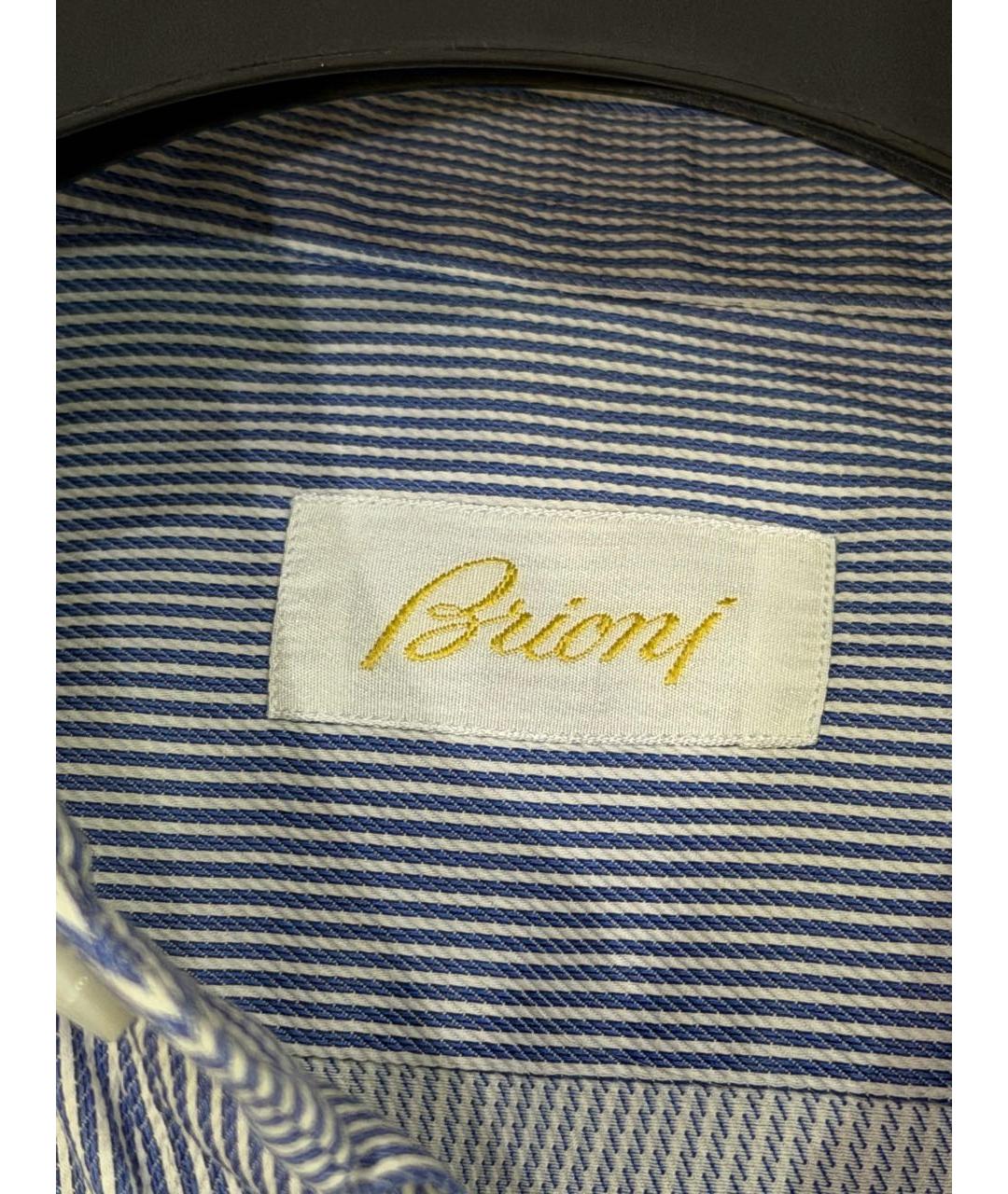 BRIONI Голубая хлопковая классическая рубашка, фото 3