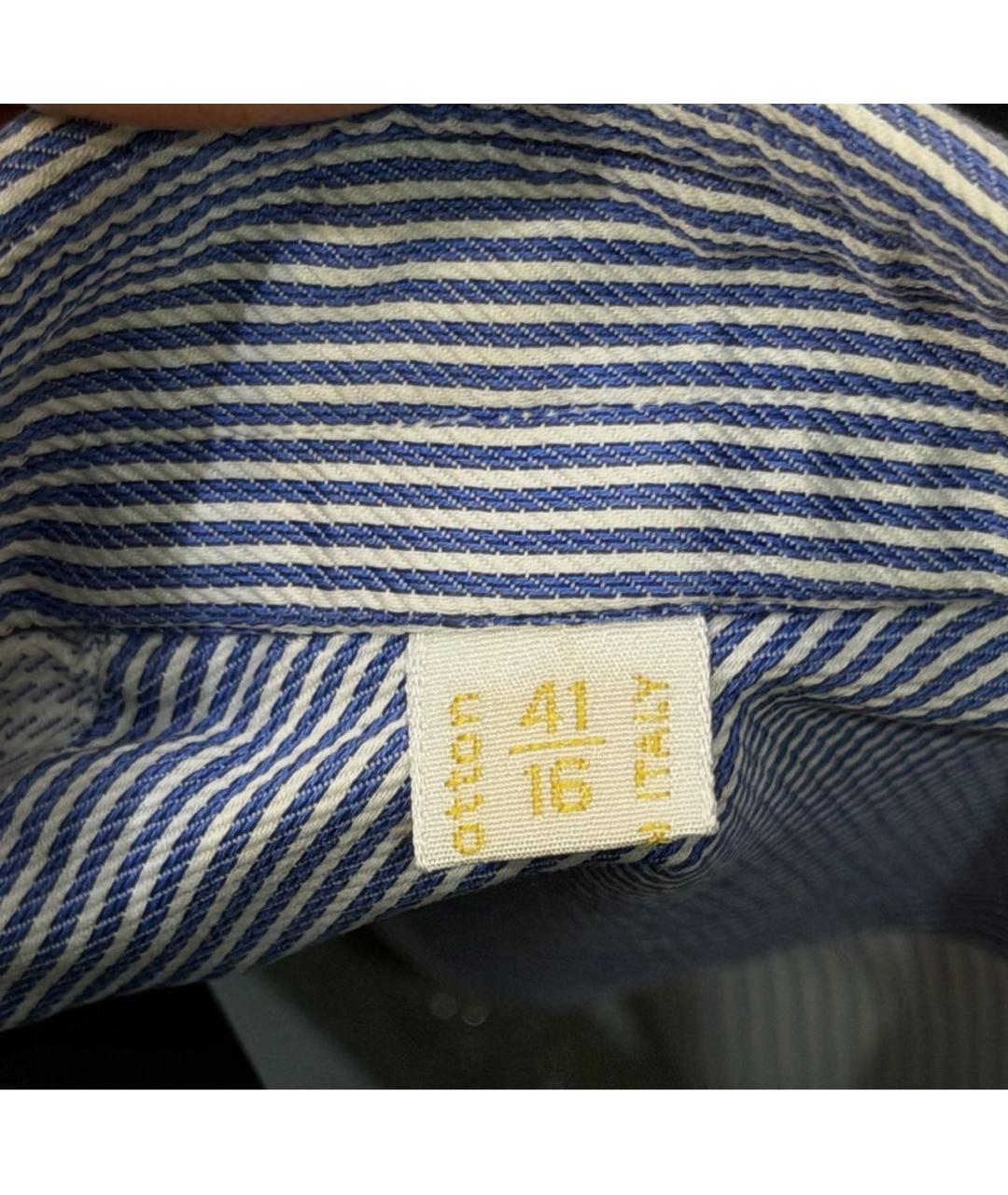 BRIONI Голубая хлопковая классическая рубашка, фото 5
