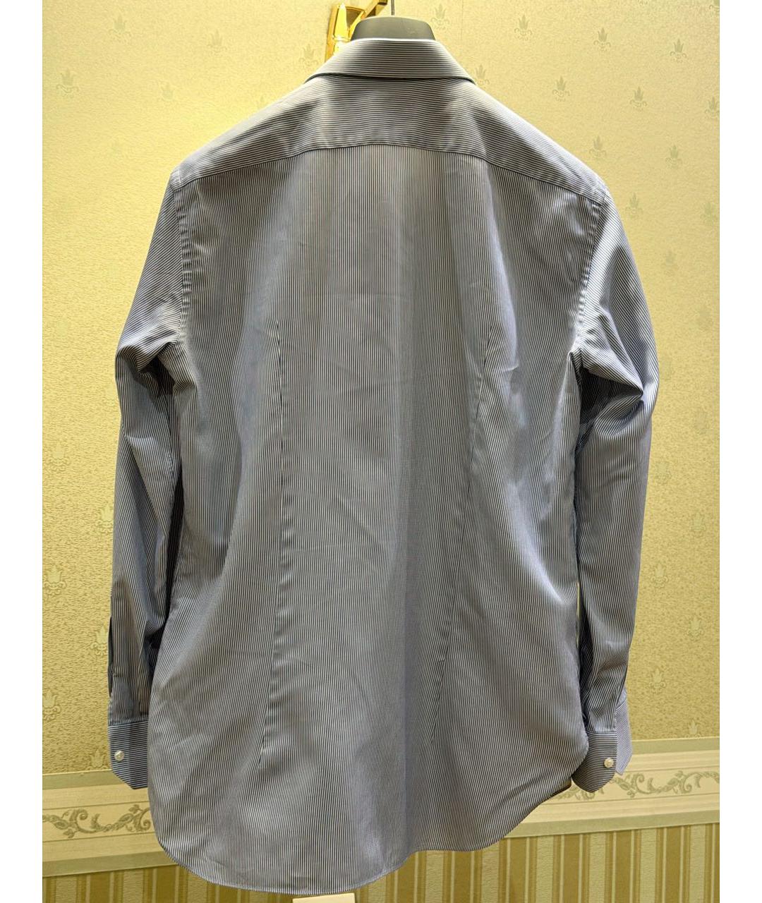 BRIONI Голубая хлопковая классическая рубашка, фото 2