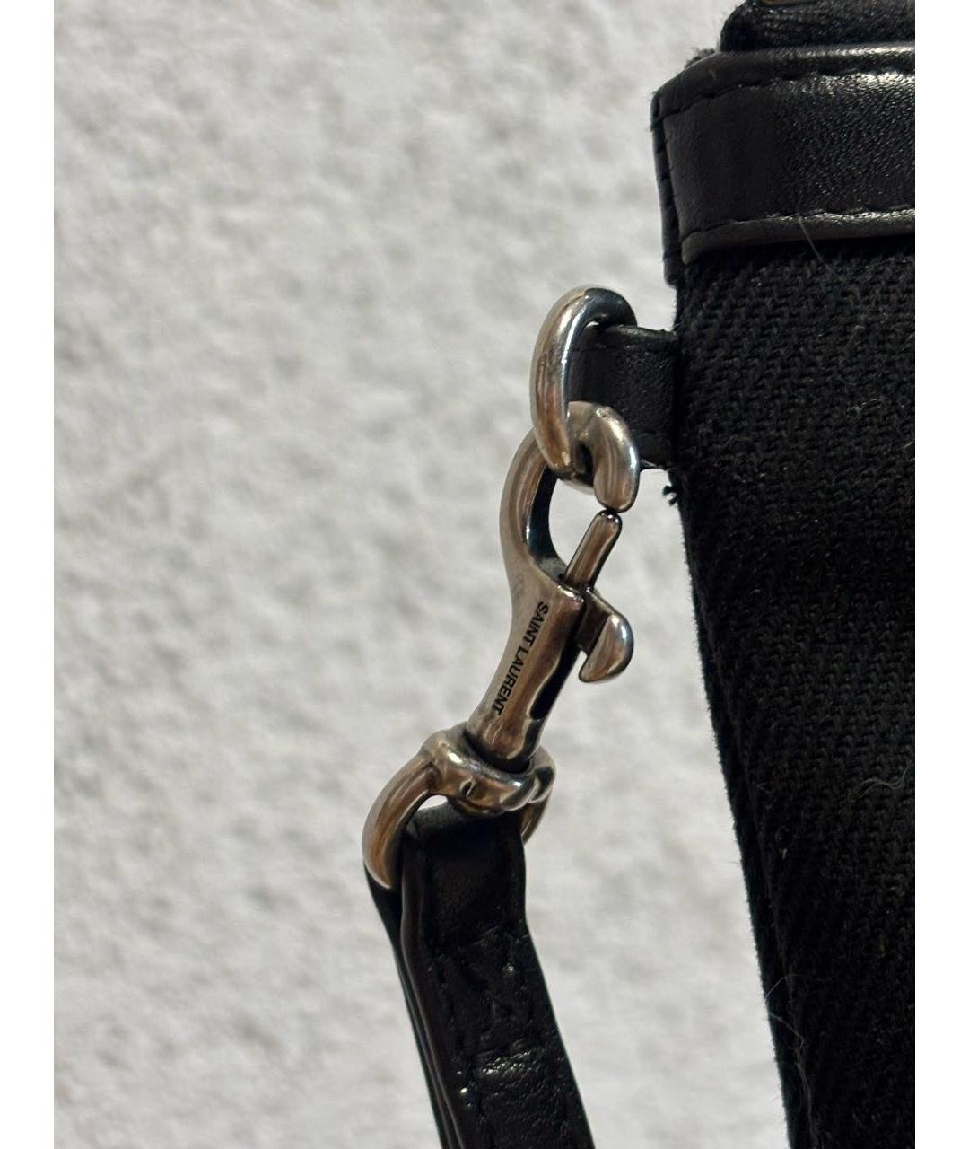 SAINT LAURENT Черная хлопковая барсетка, фото 3