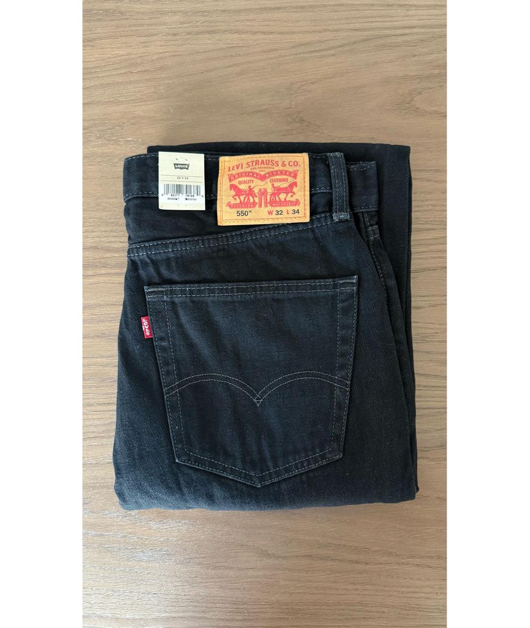LEVI'S Черные хлопковые джинсы, фото 4