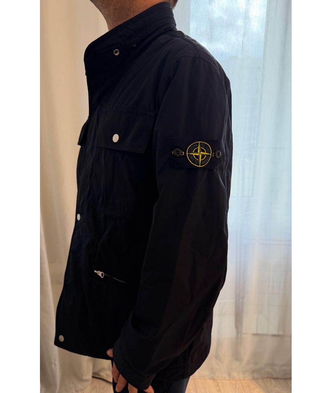 STONE ISLAND Темно-синяя полиэстеровая куртка, фото 7
