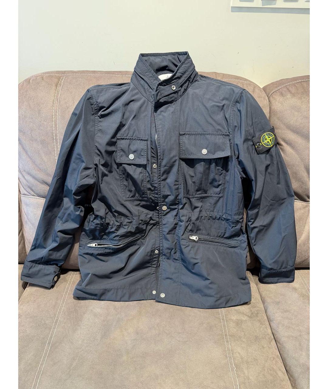 STONE ISLAND Темно-синяя полиэстеровая куртка, фото 9