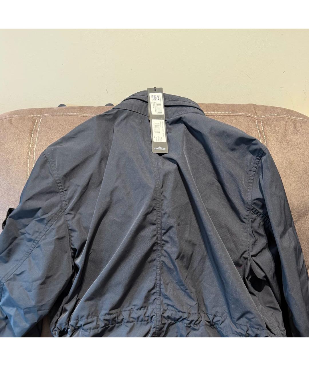 STONE ISLAND Темно-синяя полиэстеровая куртка, фото 3