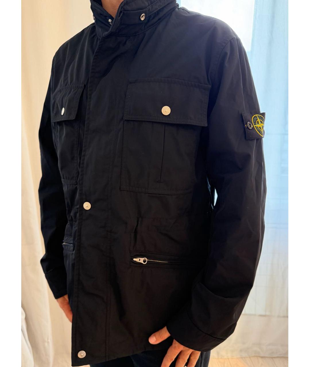 STONE ISLAND Темно-синяя полиэстеровая куртка, фото 6